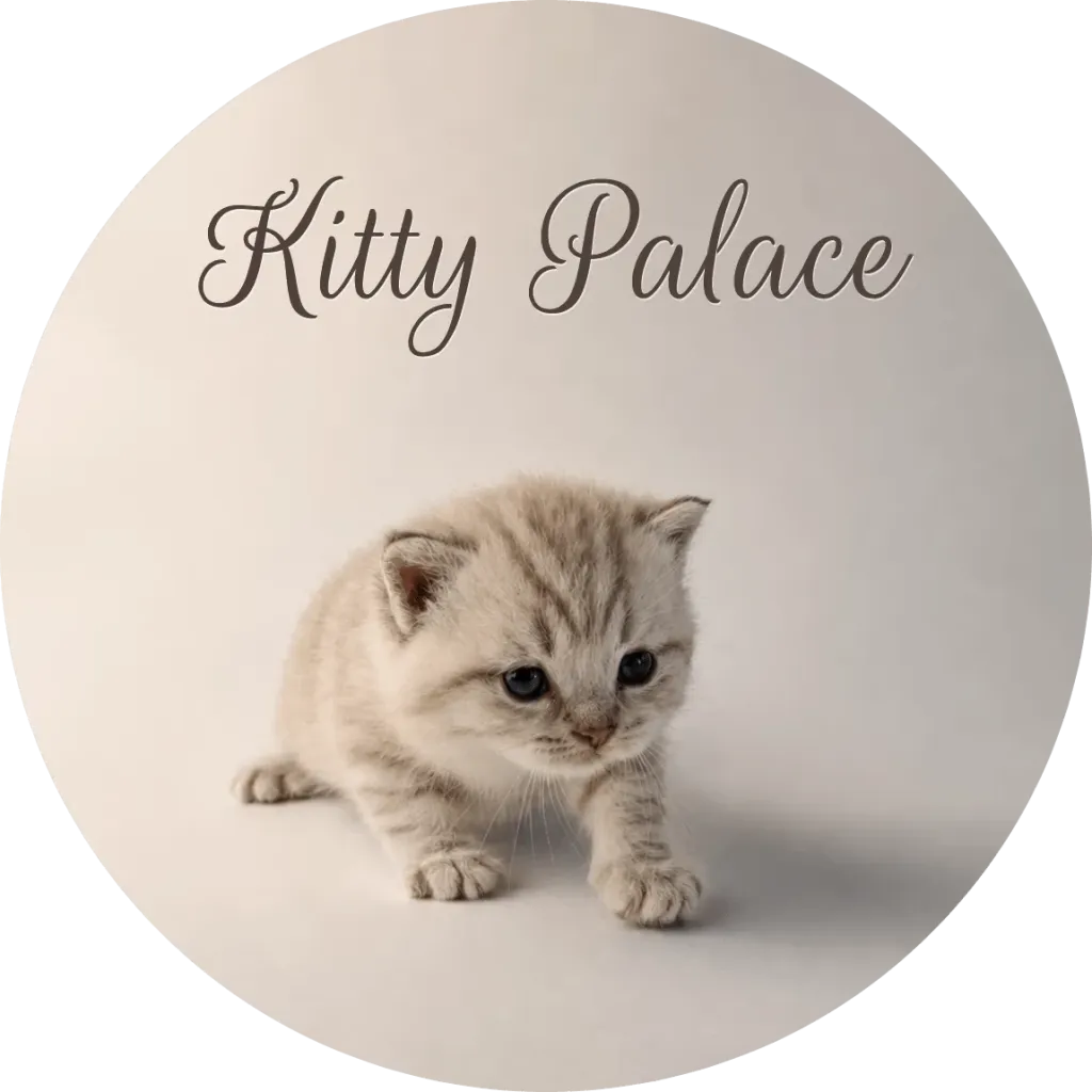 Cream marble kitten creeping forward with head low, scottish straight male Sugar