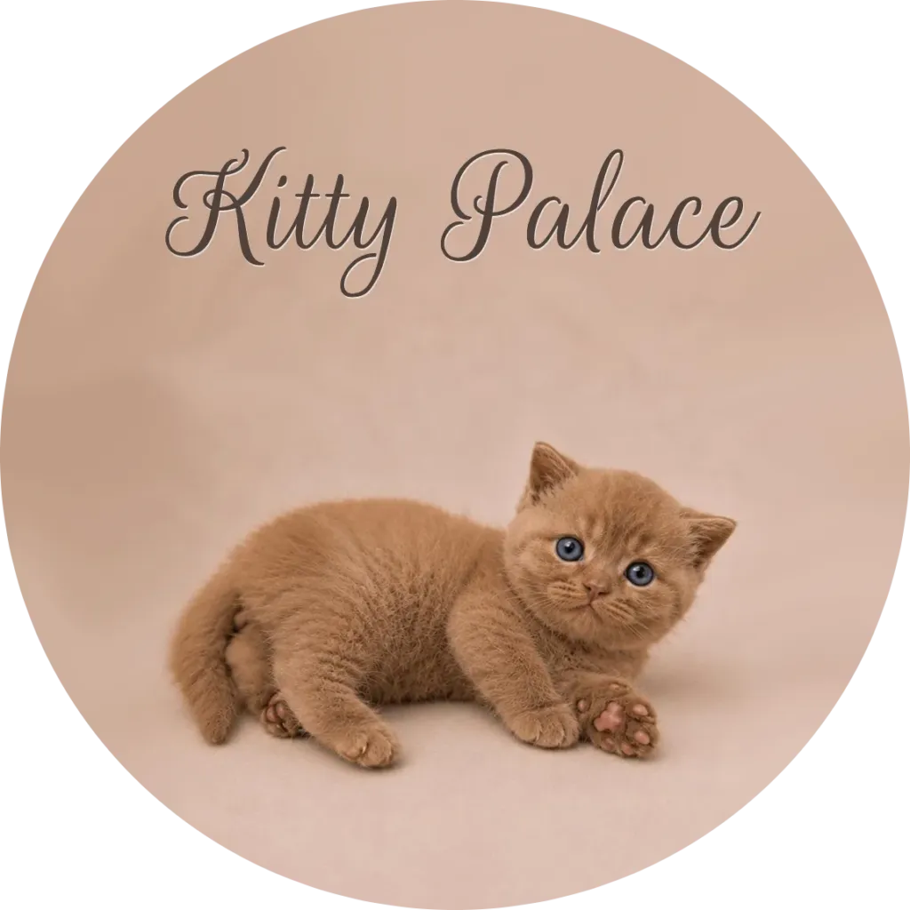 Cinnamon British shorthair kitten Oscar resting on a beige backdrop — British shorthair cinnamon cat for sale