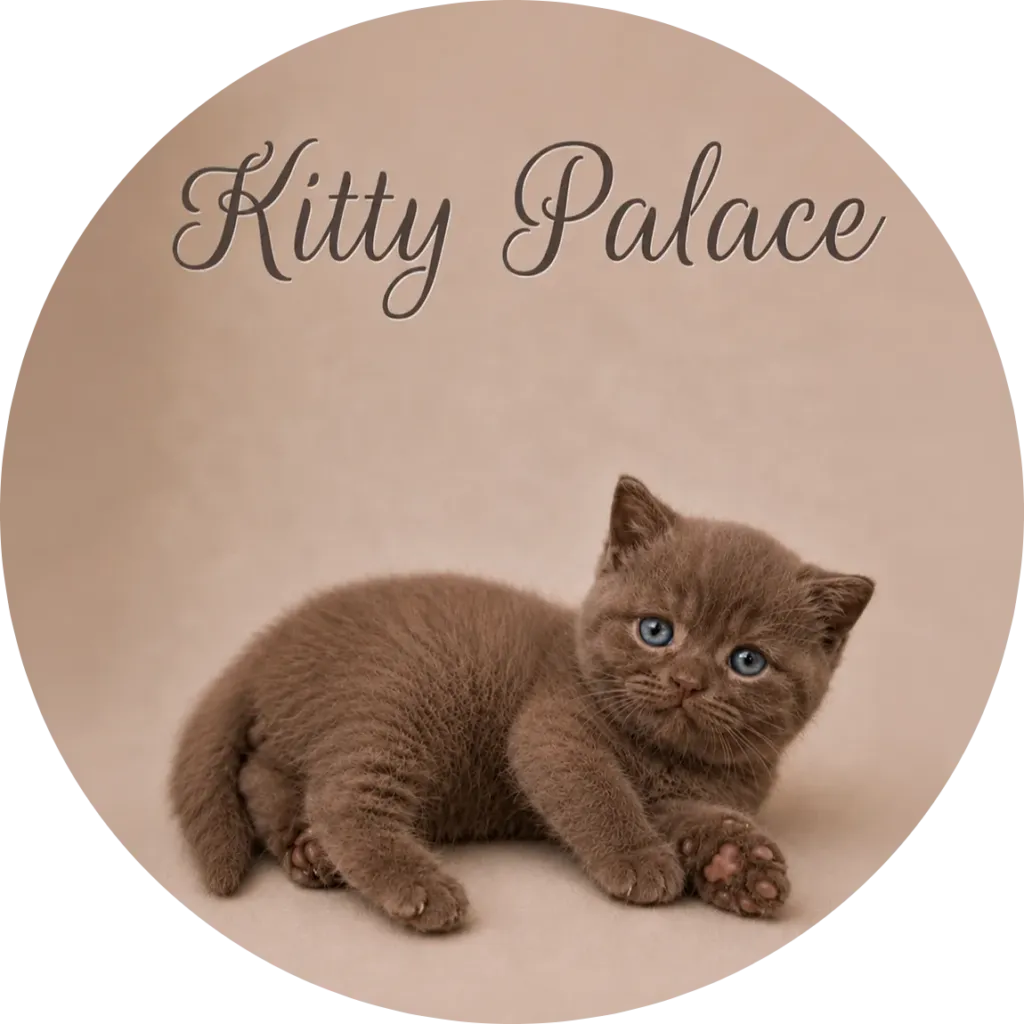 Rare Cinnamon (Chocolate Line) British shorthair kitten Oscar resting on a beige backdrop — British shorthair cinnamon cat for sale