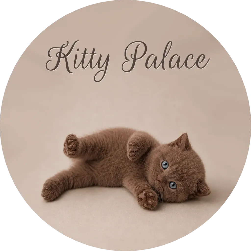 Rare Cinnamon (Chocolate Line) british shorthair for sale — Elvis lying on his side with paws up, blue-eyed male